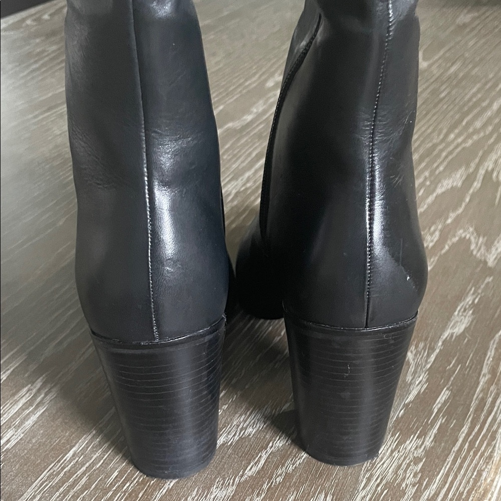SCHUTZ Black Heeled Leather Boots - Picture 6 of 7